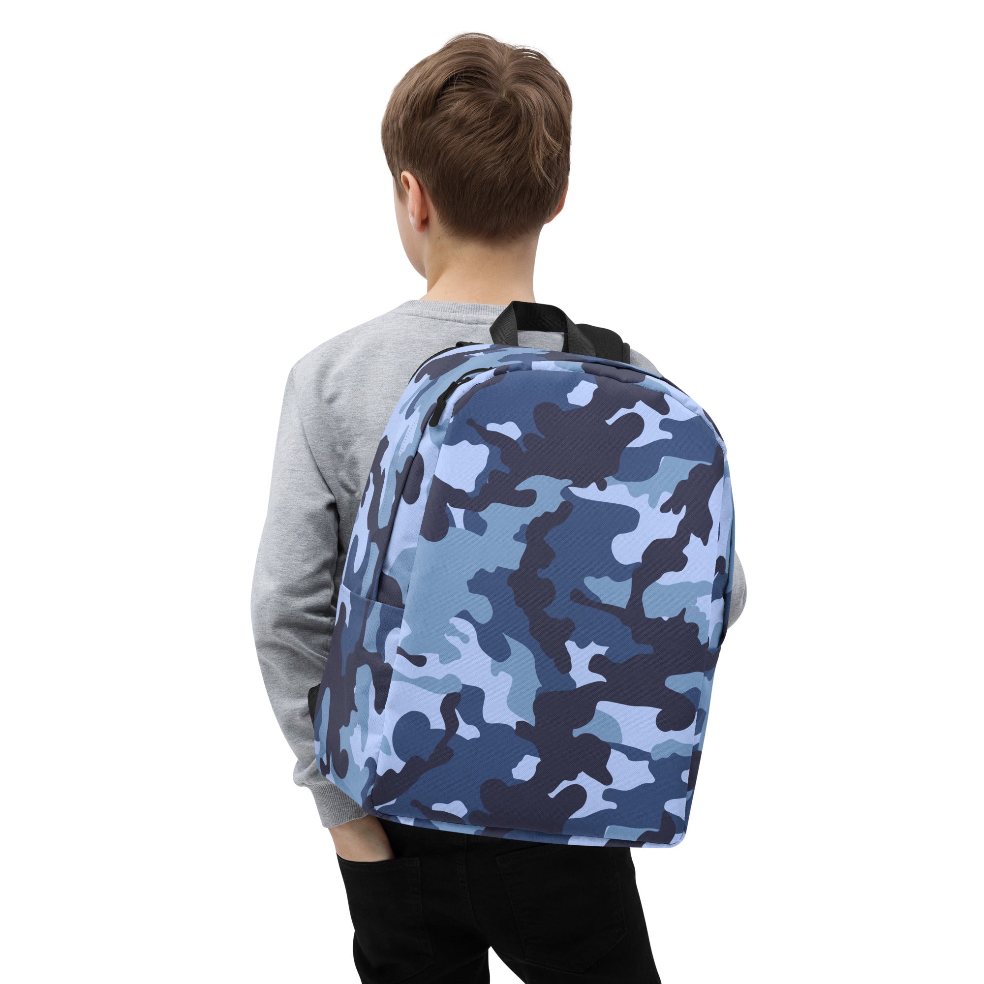 Minimalist Backpack- Camo Blue And Black