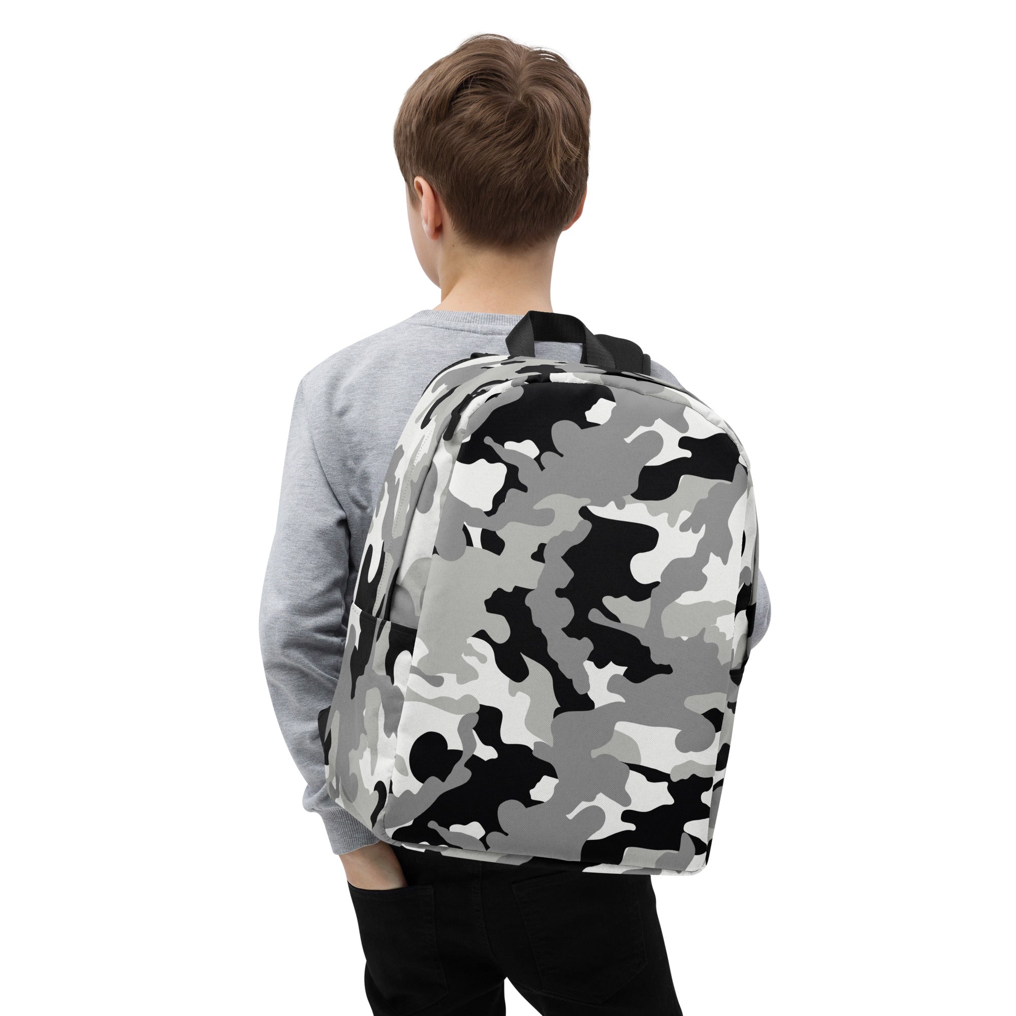 Minimalist Backpack- Camo Black And Grey