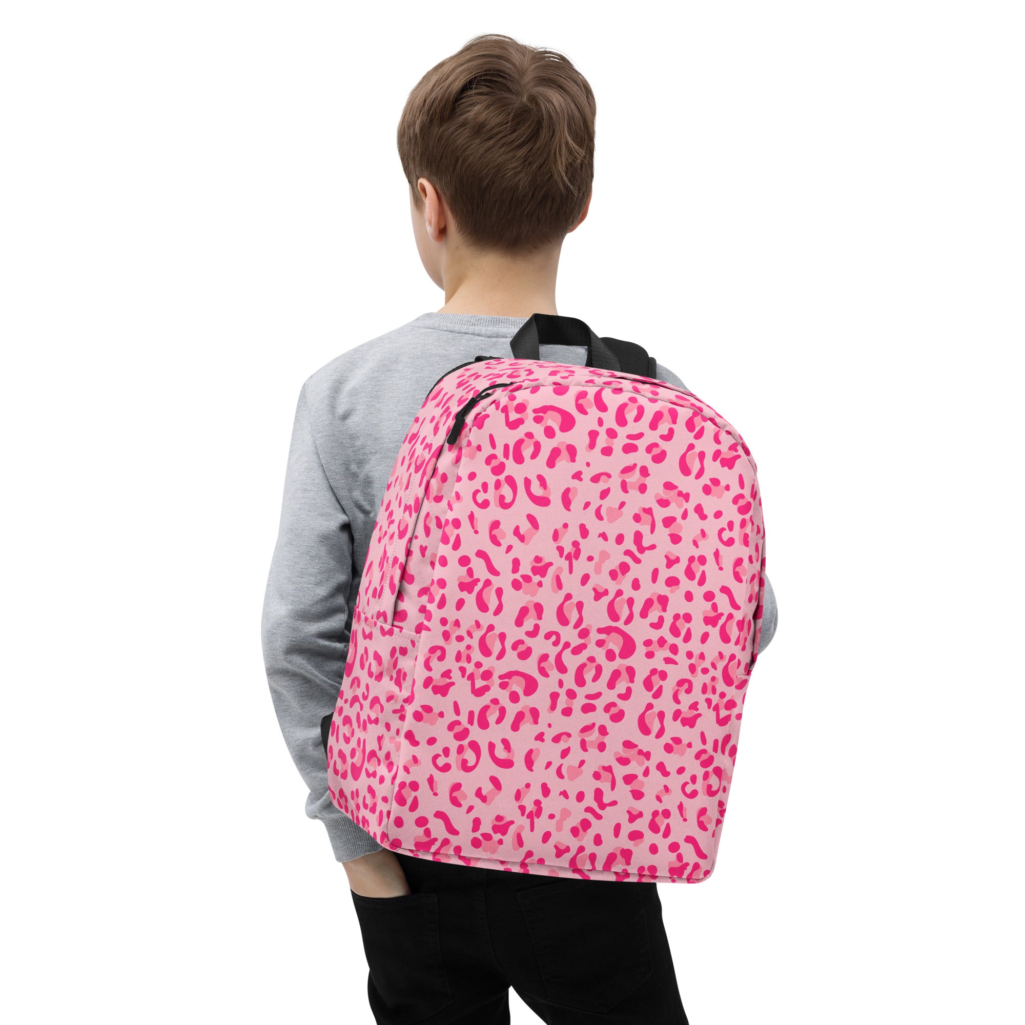 Minimalist Backpack- Leopard Print Light Light Pink