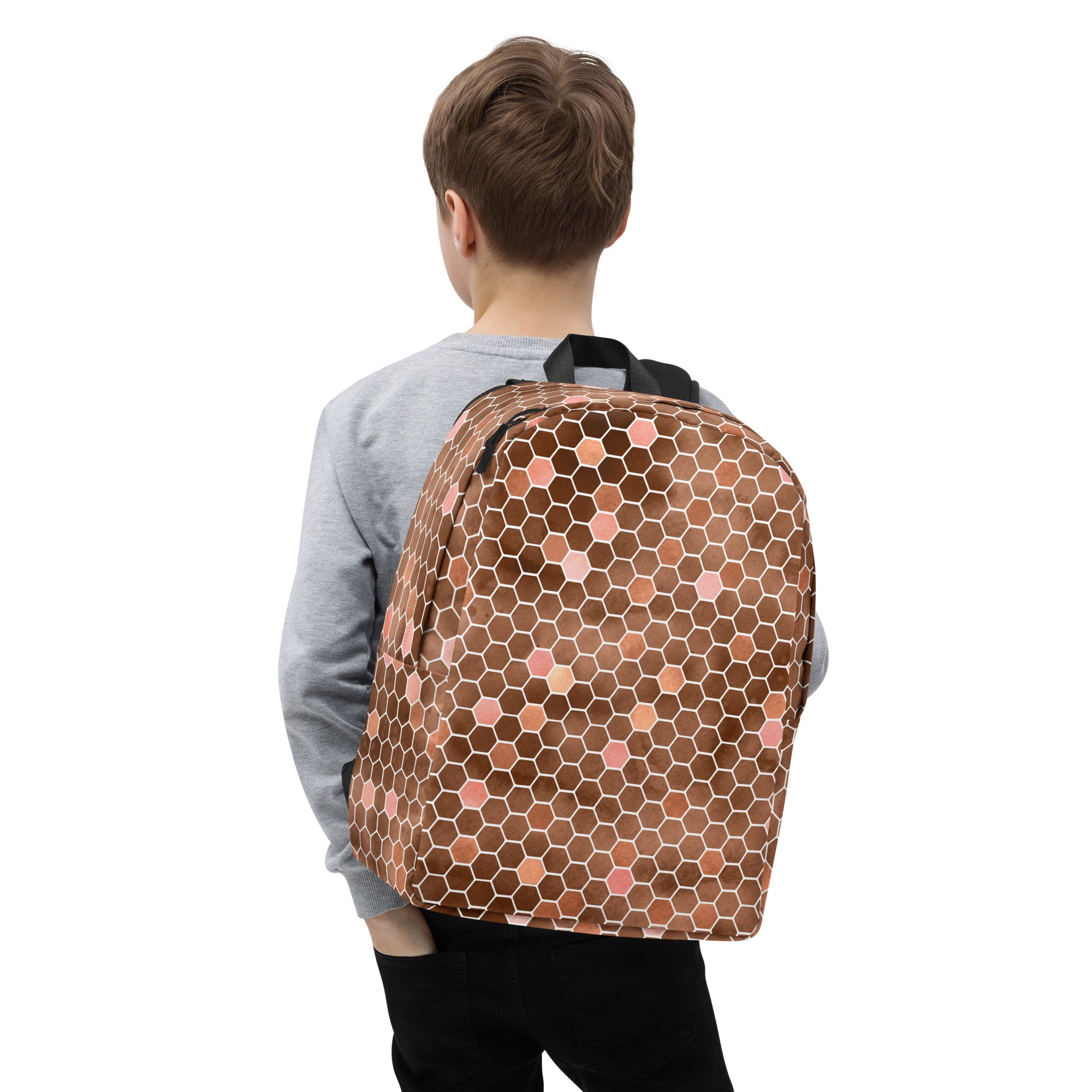 Minimalist Backpack- Honeycomb Brown