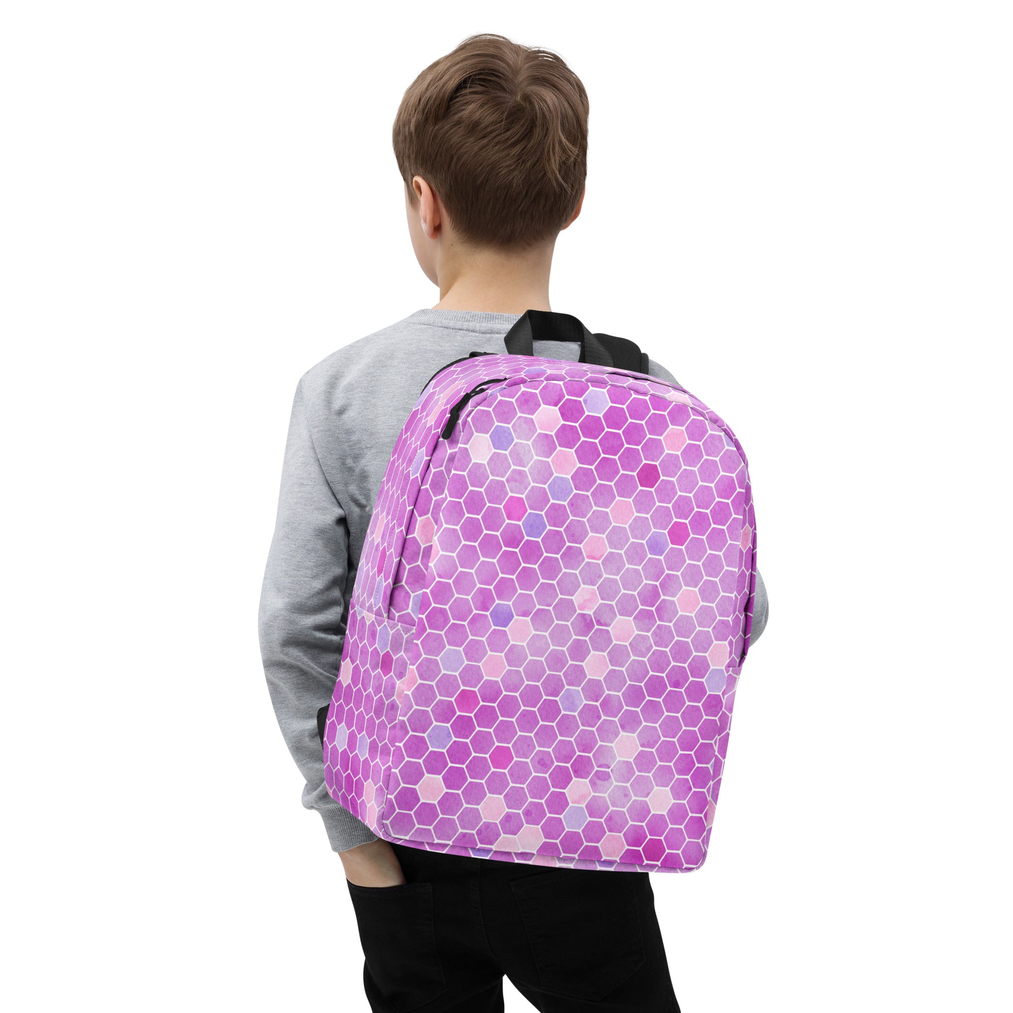 Minimalist Backpack- Honeycomb Pink