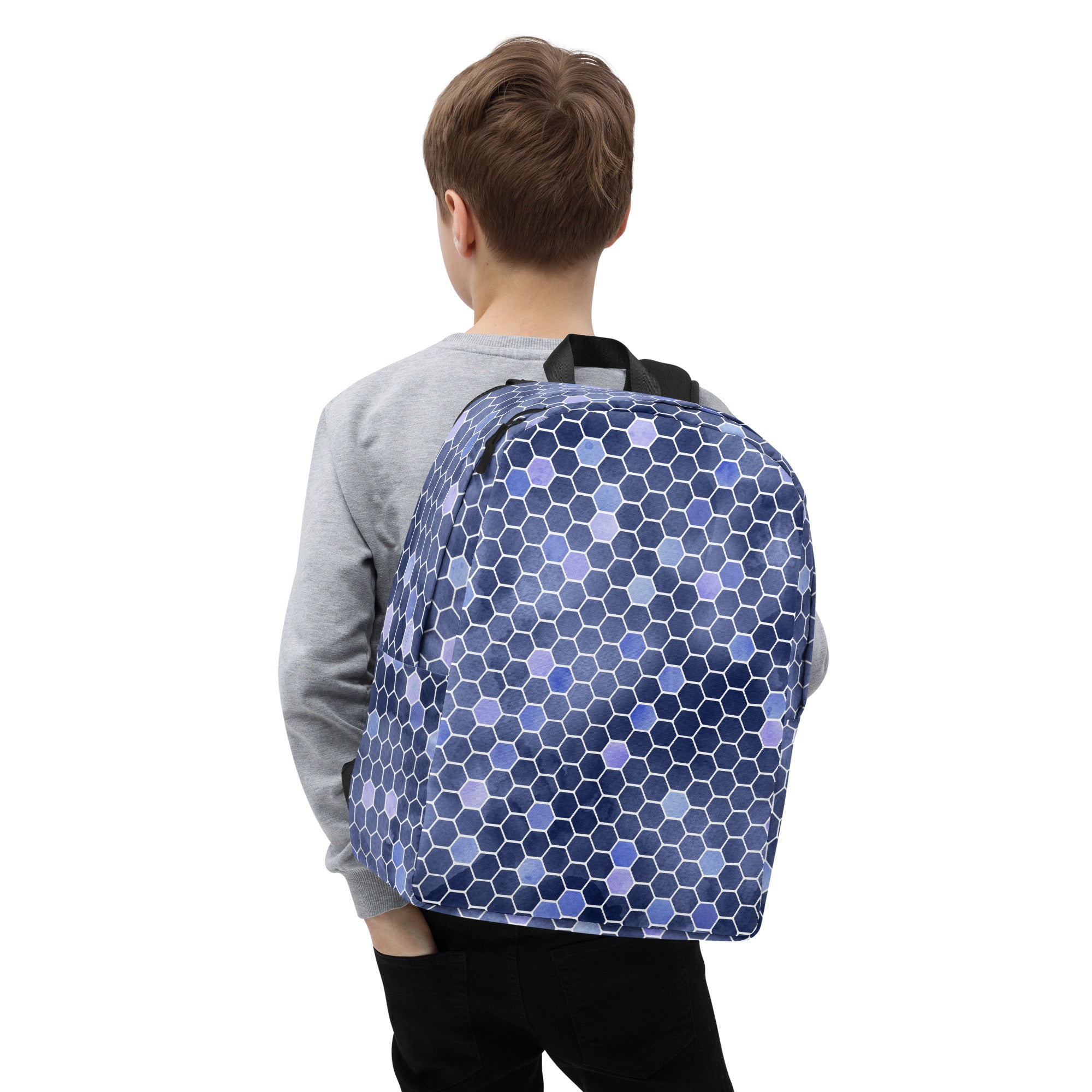 Minimalist Backpack- Honeycomb Blue