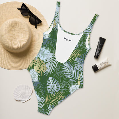 One-Piece Swimsuit- Tropical Green