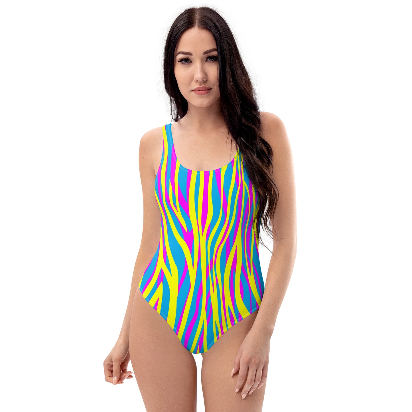 One-Piece Swimsuit- Funky Zebra Yellow