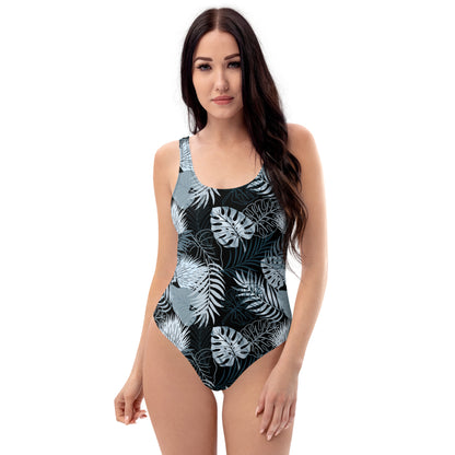 One-Piece Swimsuit- Tropical Black