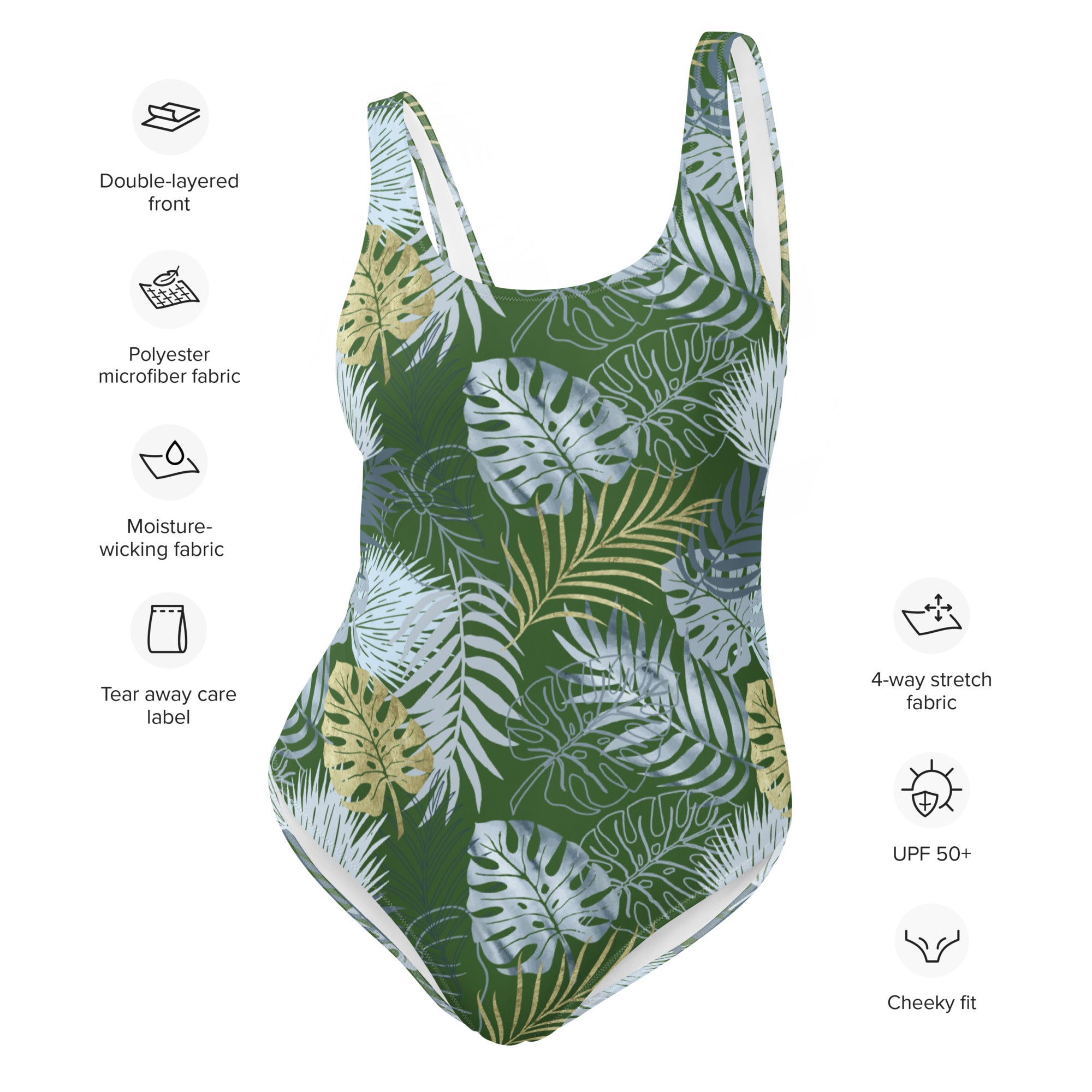 One-Piece Swimsuit- Tropical Green