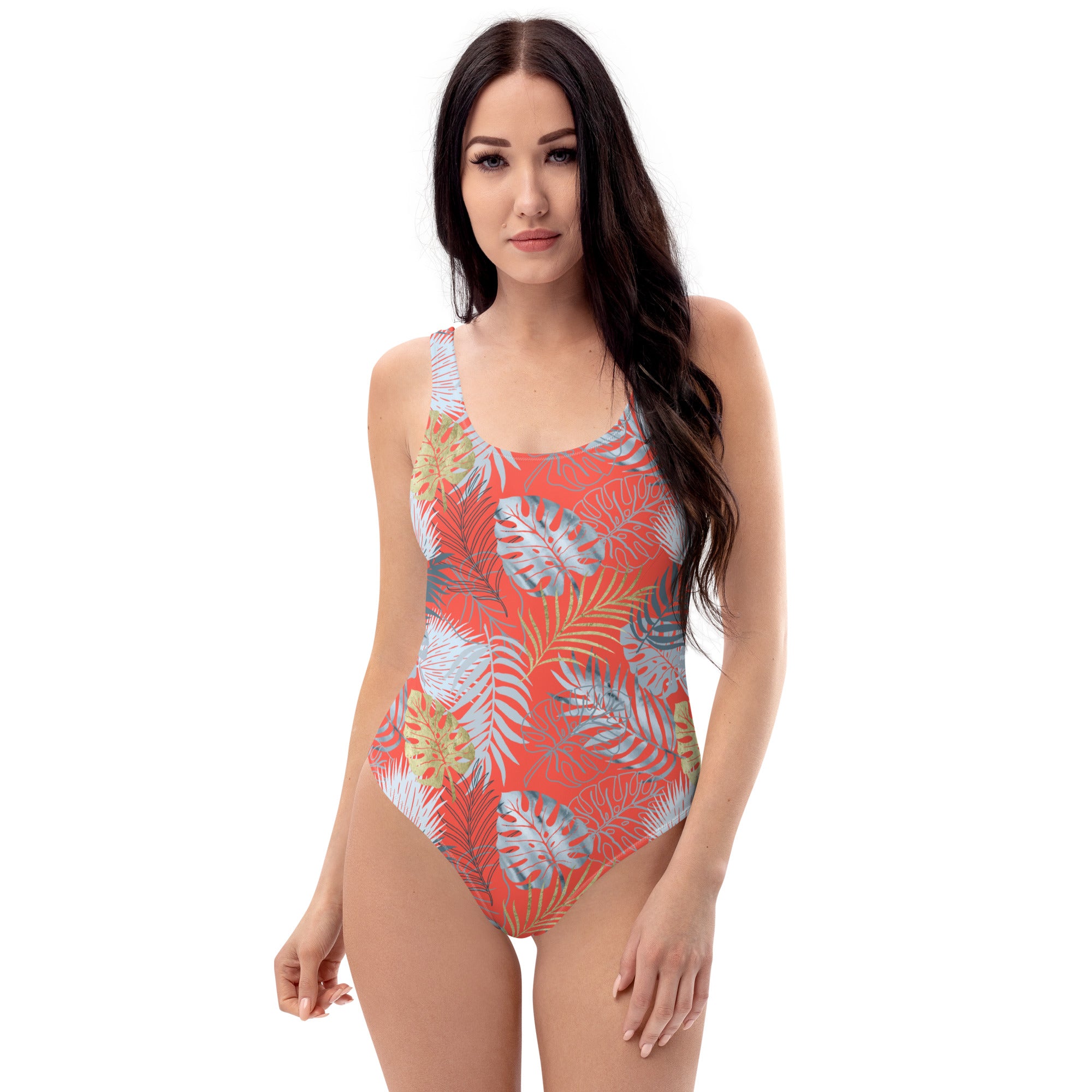 One-Piece Swimsuit- Tropical Red
