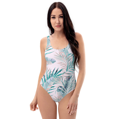 One-Piece Swimsuit- Tropical Palm leafs