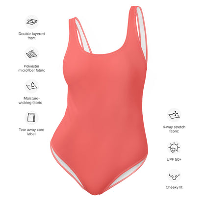 One-Piece Swimsuit- Coral
