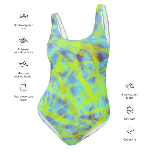 One-Piece Swimsuit- Hang Loose Tie Dye I