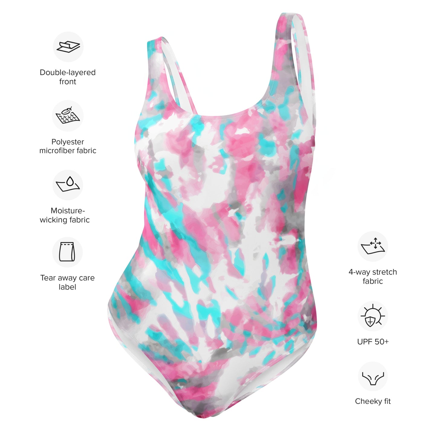 One-Piece Swimsuit- Hang Loose Tie Dye Pattern IV