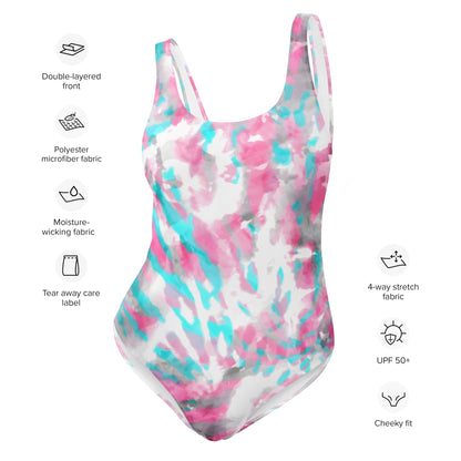 One-Piece Swimsuit- Hang Loose Tie Dye Pattern IV