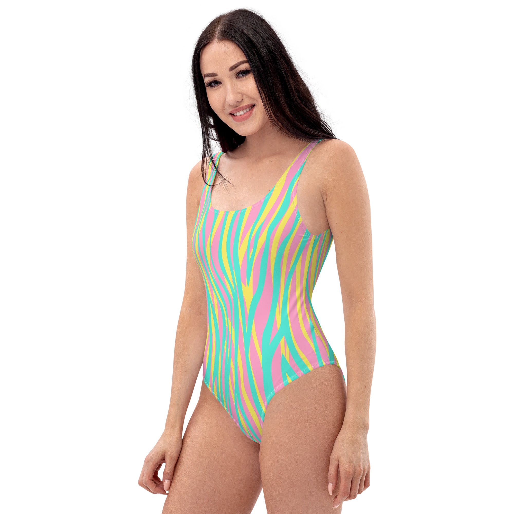 One-Piece Swimsuit- Funky Zebra Pink