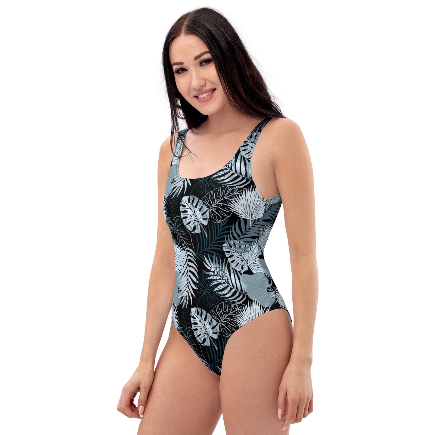 One-Piece Swimsuit- Tropical Black