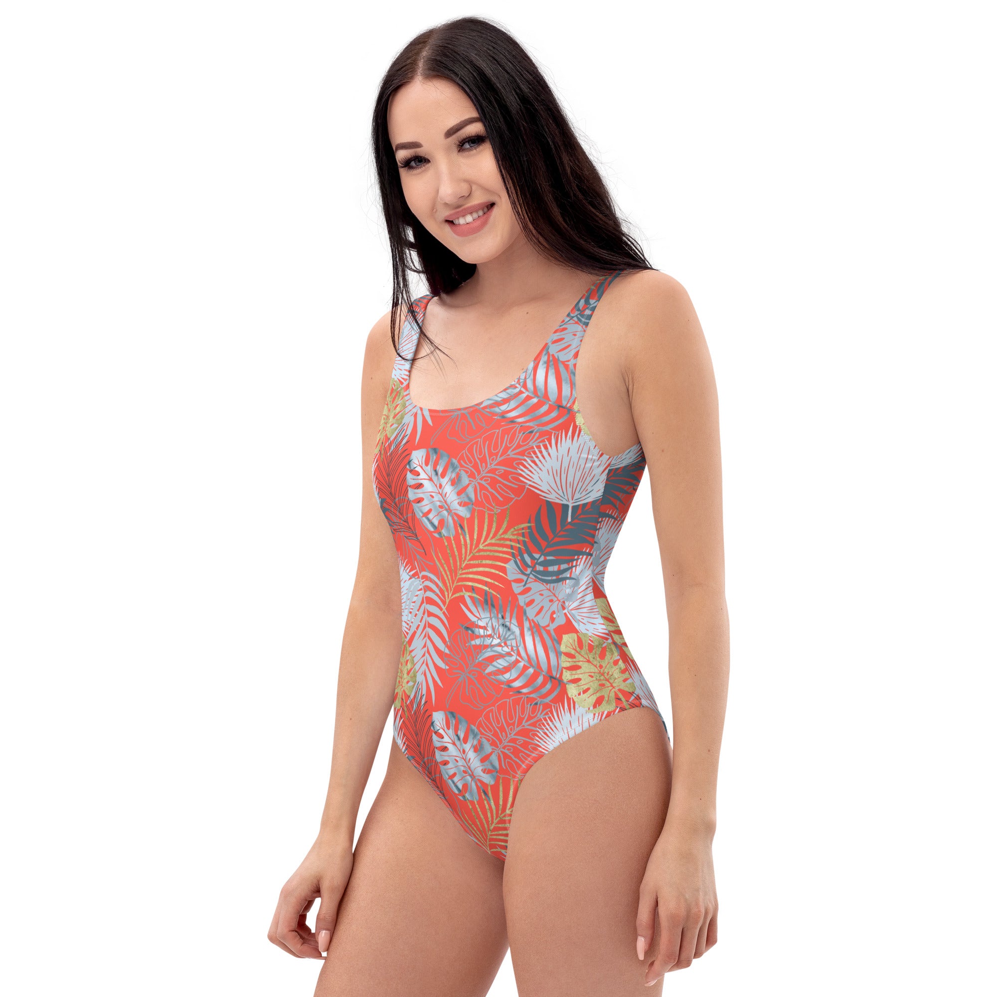 One-Piece Swimsuit- Tropical Red