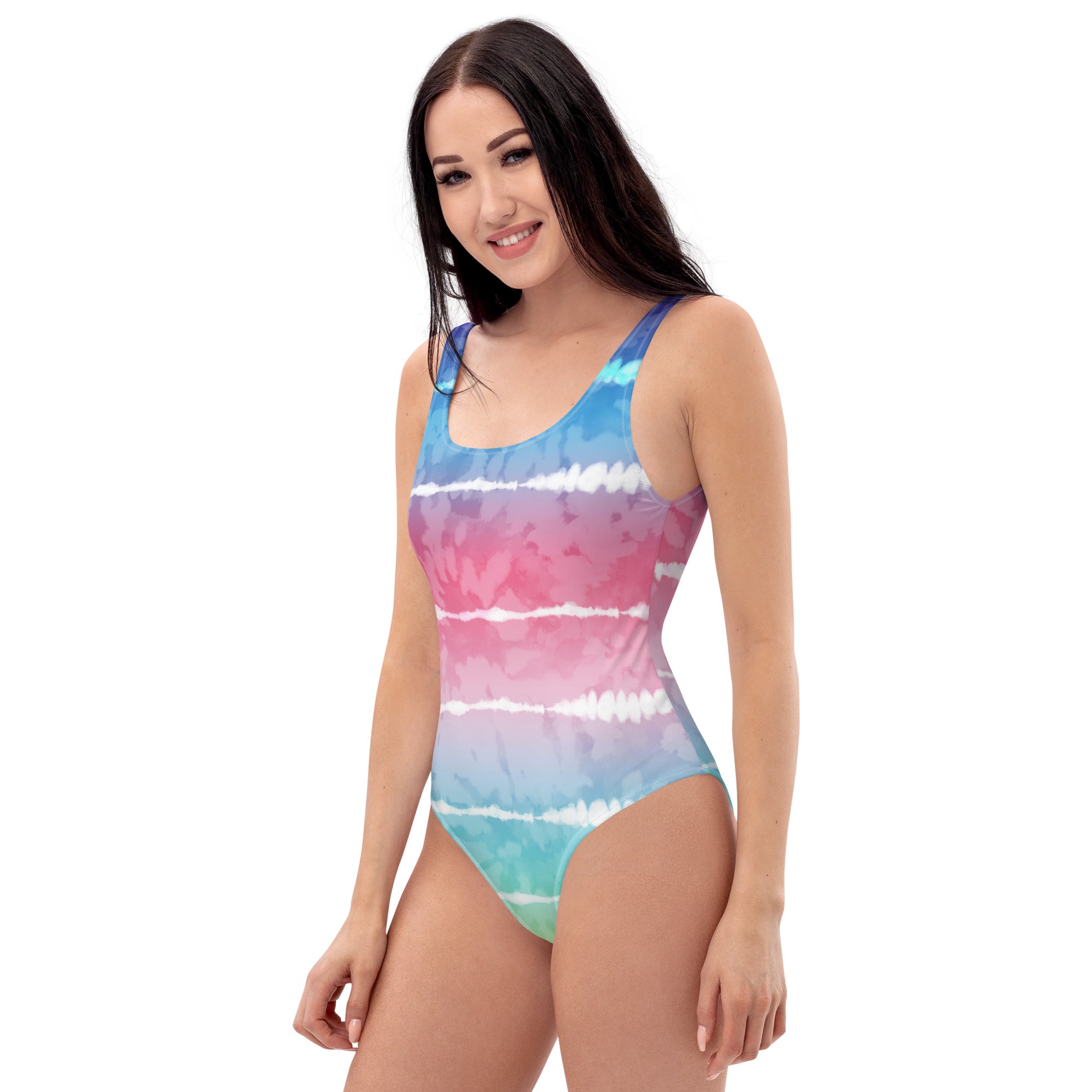 One-Piece Swimsuit- Tie Dye Stripes