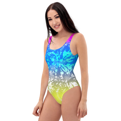 One-Piece Swimsuit- Tie Dye MULTICOLOUR SPLASHES