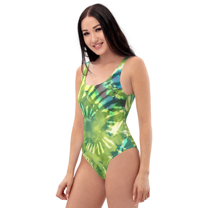 One-Piece Swimsuit- Hang Loose Tie Dye Pattern III