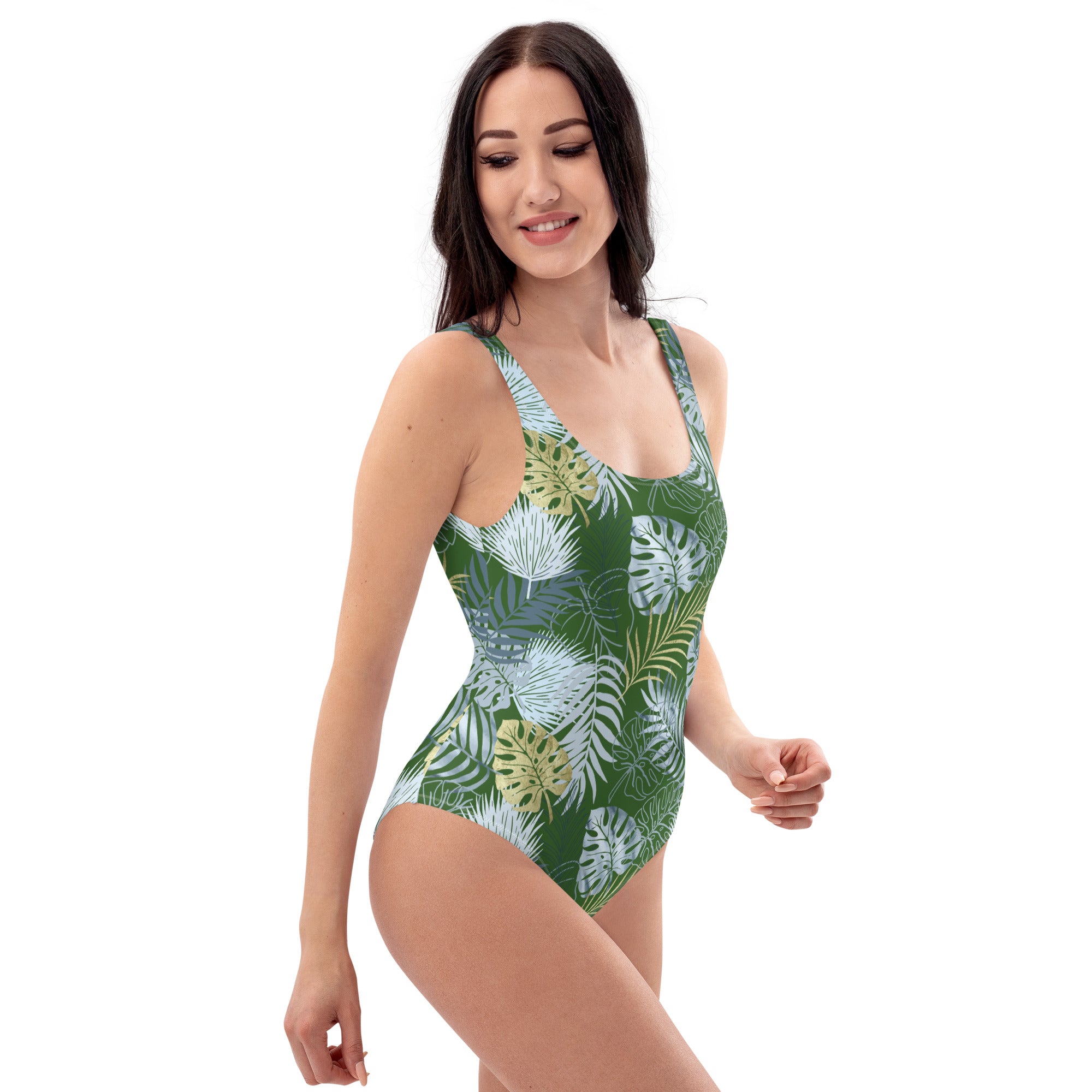 One-Piece Swimsuit- Tropical Green