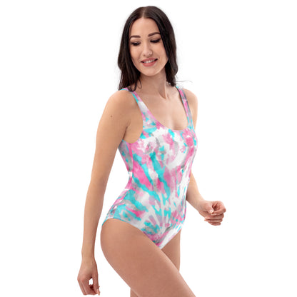 One-Piece Swimsuit- Hang Loose Tie Dye Pattern IV