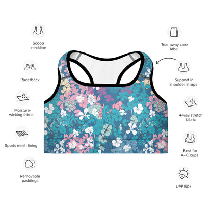 Padded Sports Bra- Multicolour Flowers