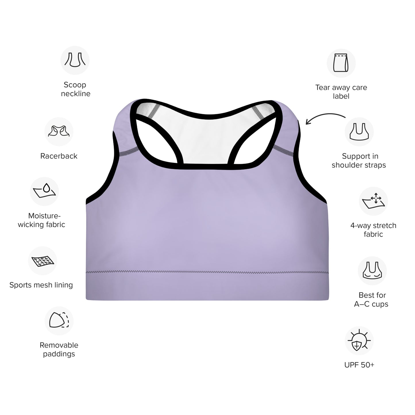 Padded Sports Bra- Lavender