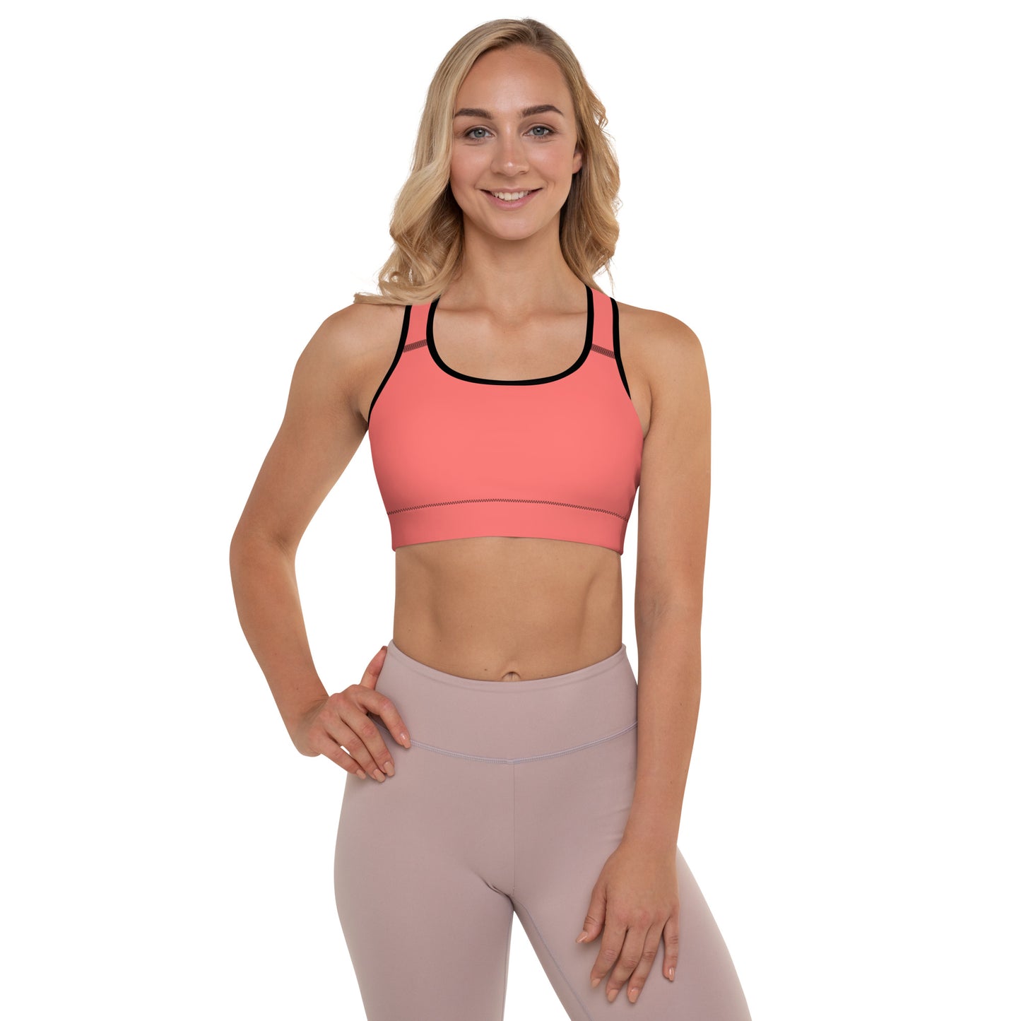 Padded Sports Bra- Coral