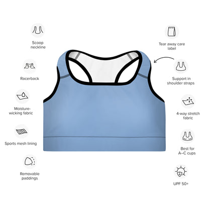 Padded Sports Bra- Light Blue