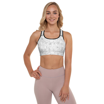 Padded Sports Bra- Snake print White