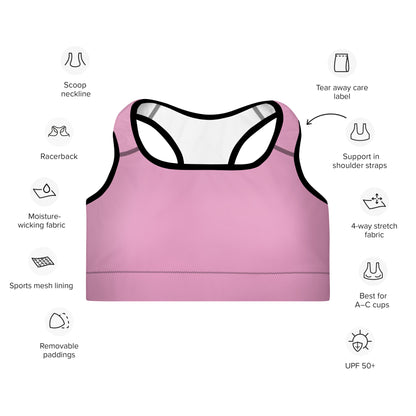Padded Sports Bra- Pink