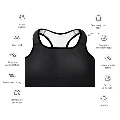 Padded Sports Bra- Black