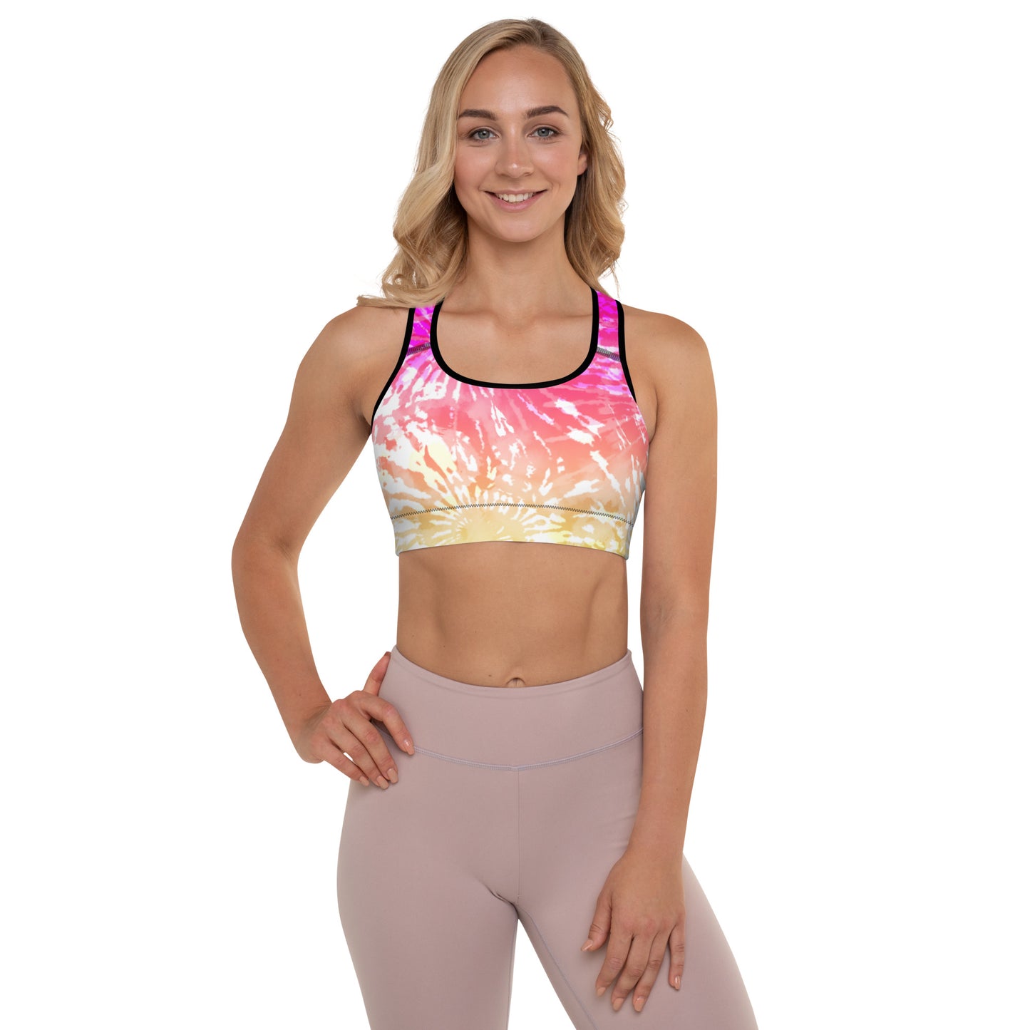 Padded Sports Bra- Tie dye spirals