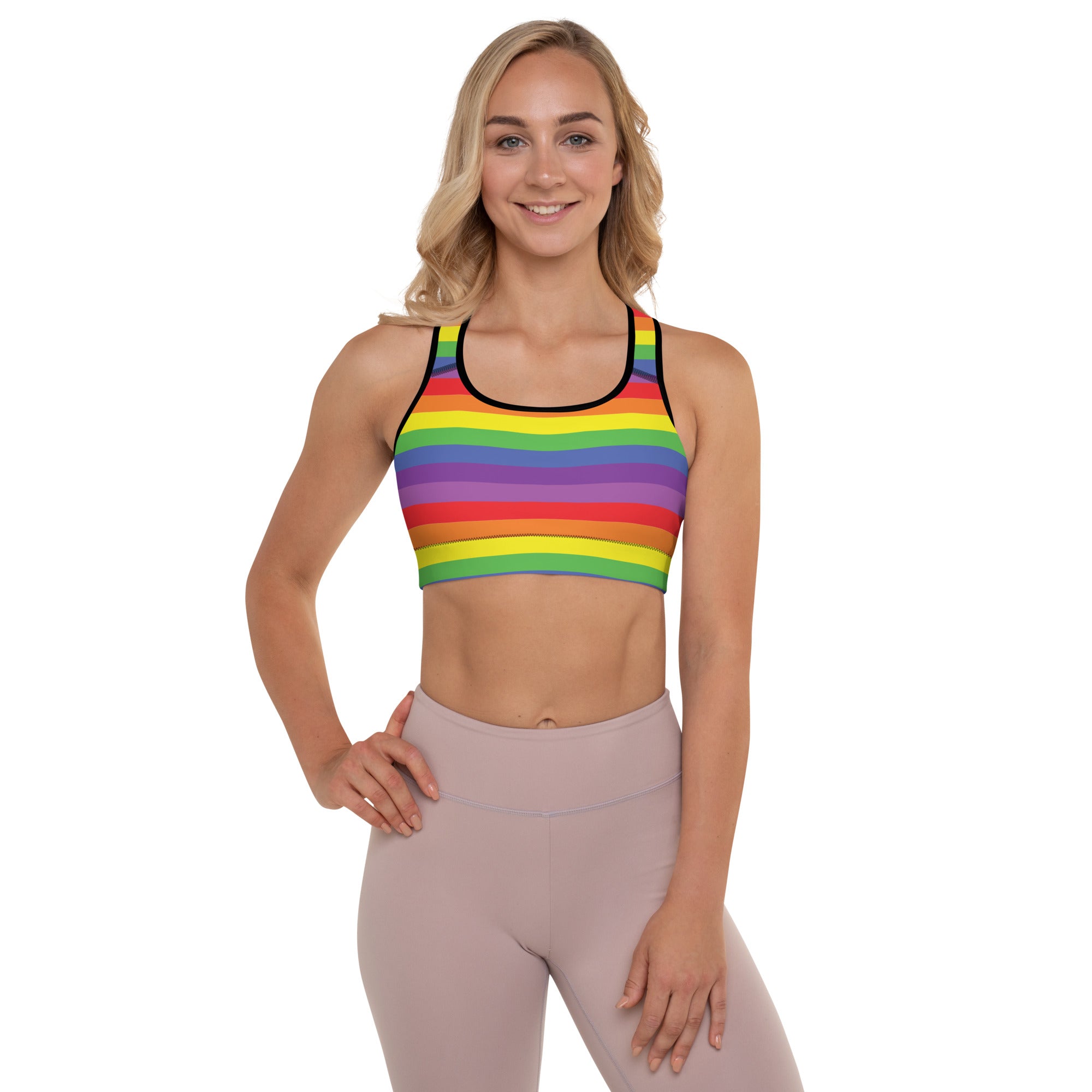 Padded Sports Bra- Rainbow