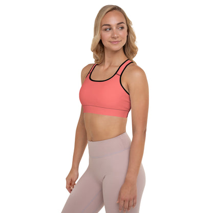 Padded Sports Bra- Coral