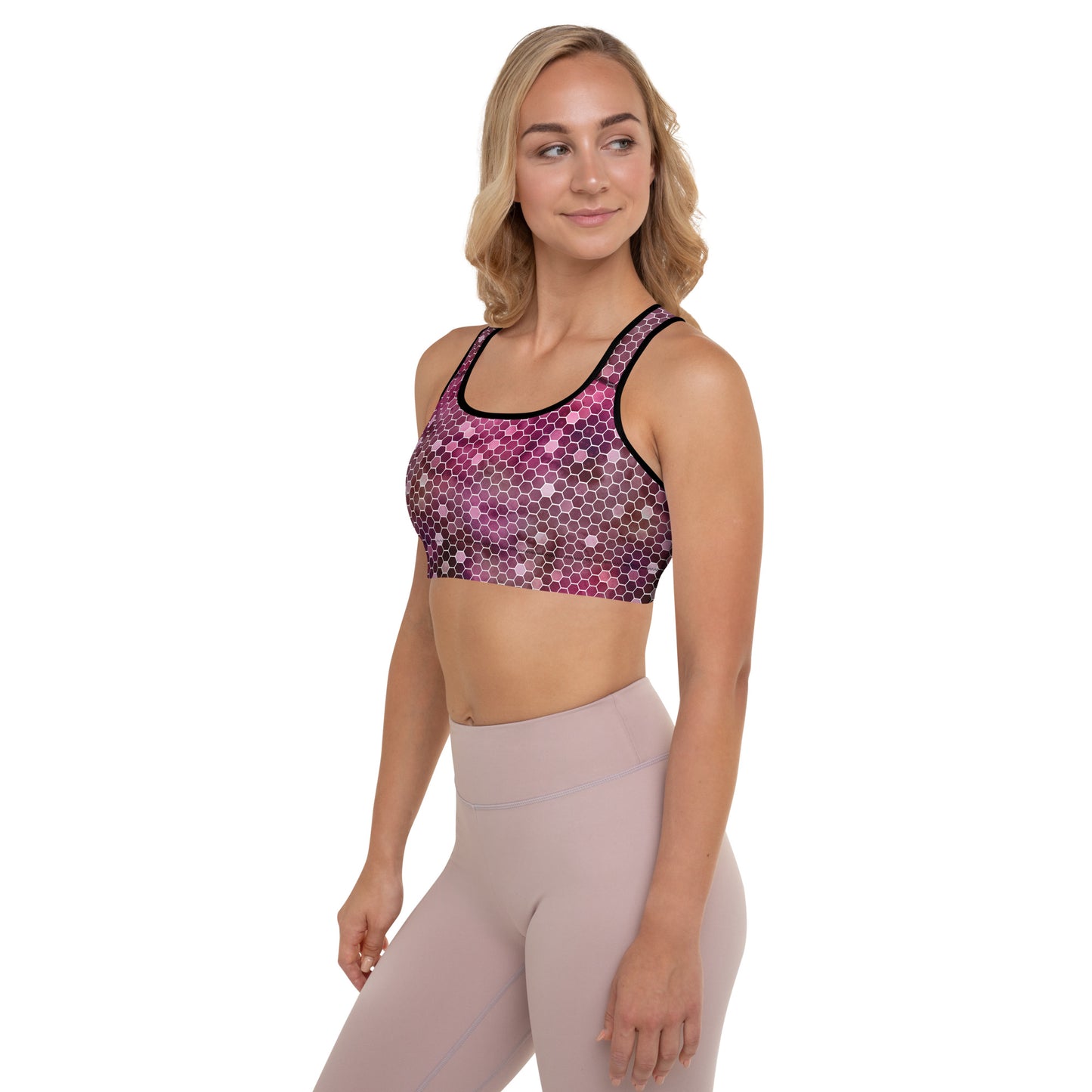Padded Sports Bra- Honeycomb Red
