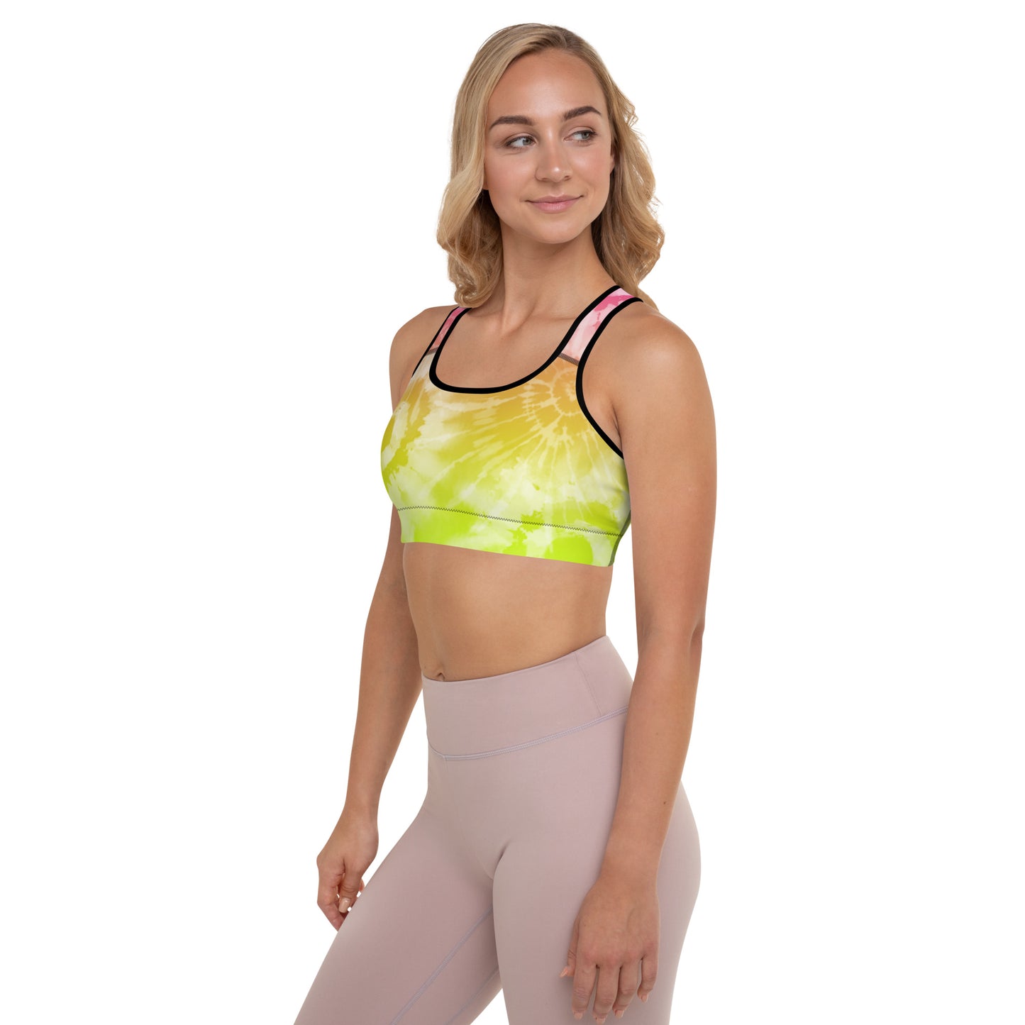 Padded Sports Bra- Tie dye multicolor stars
