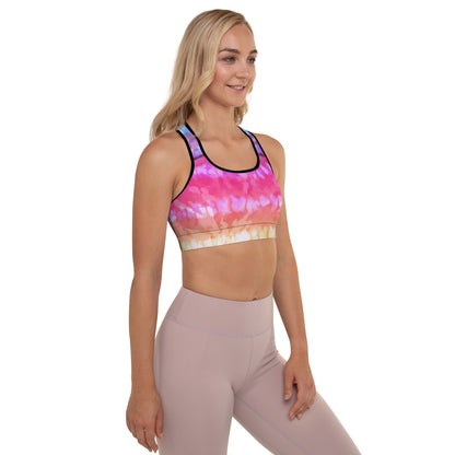 Padded Sports Bra- Tie dye stripes