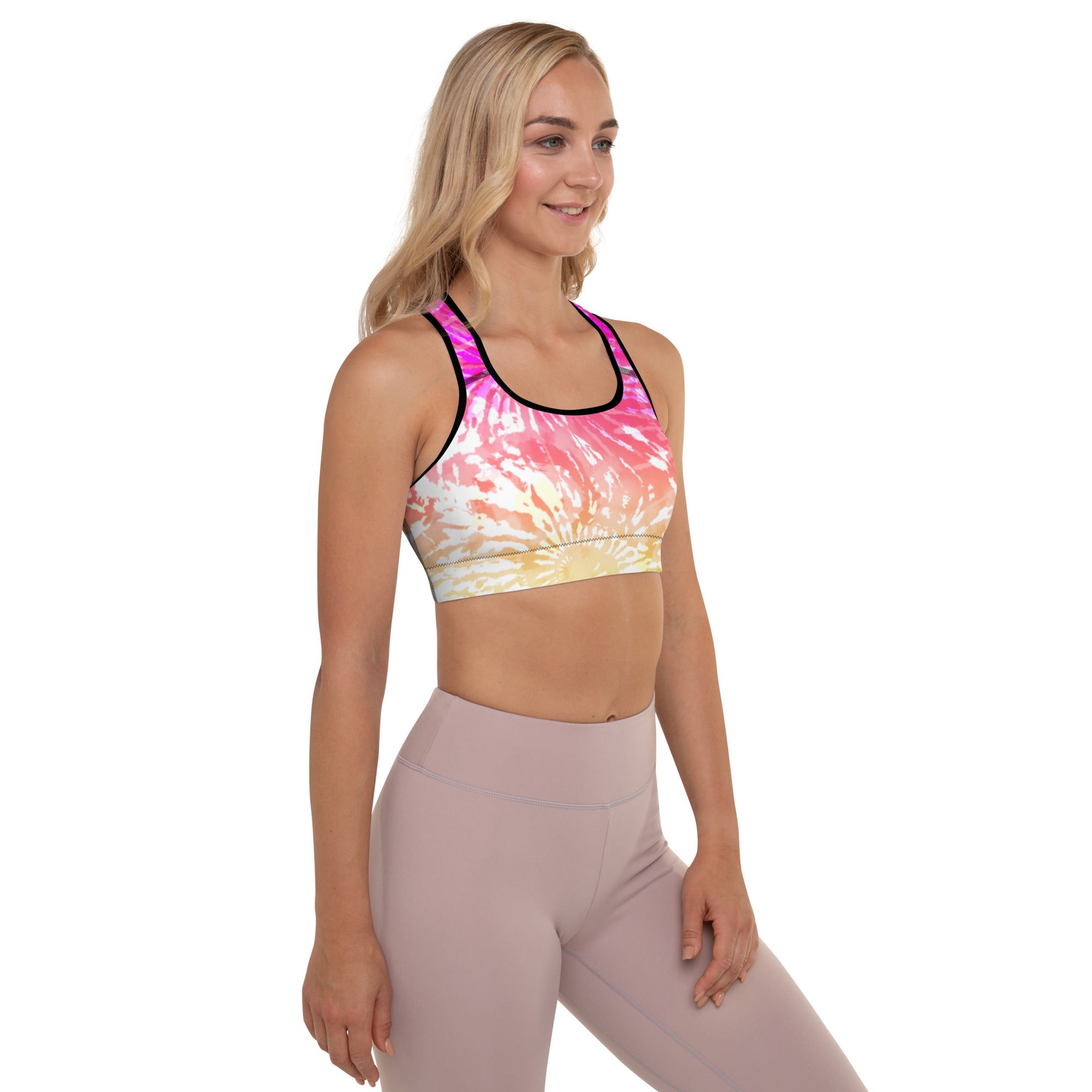 Padded Sports Bra- Tie dye spirals