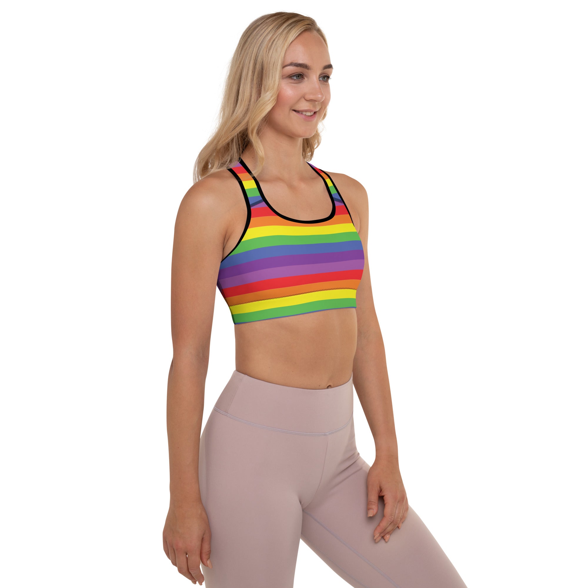 Padded Sports Bra- Rainbow