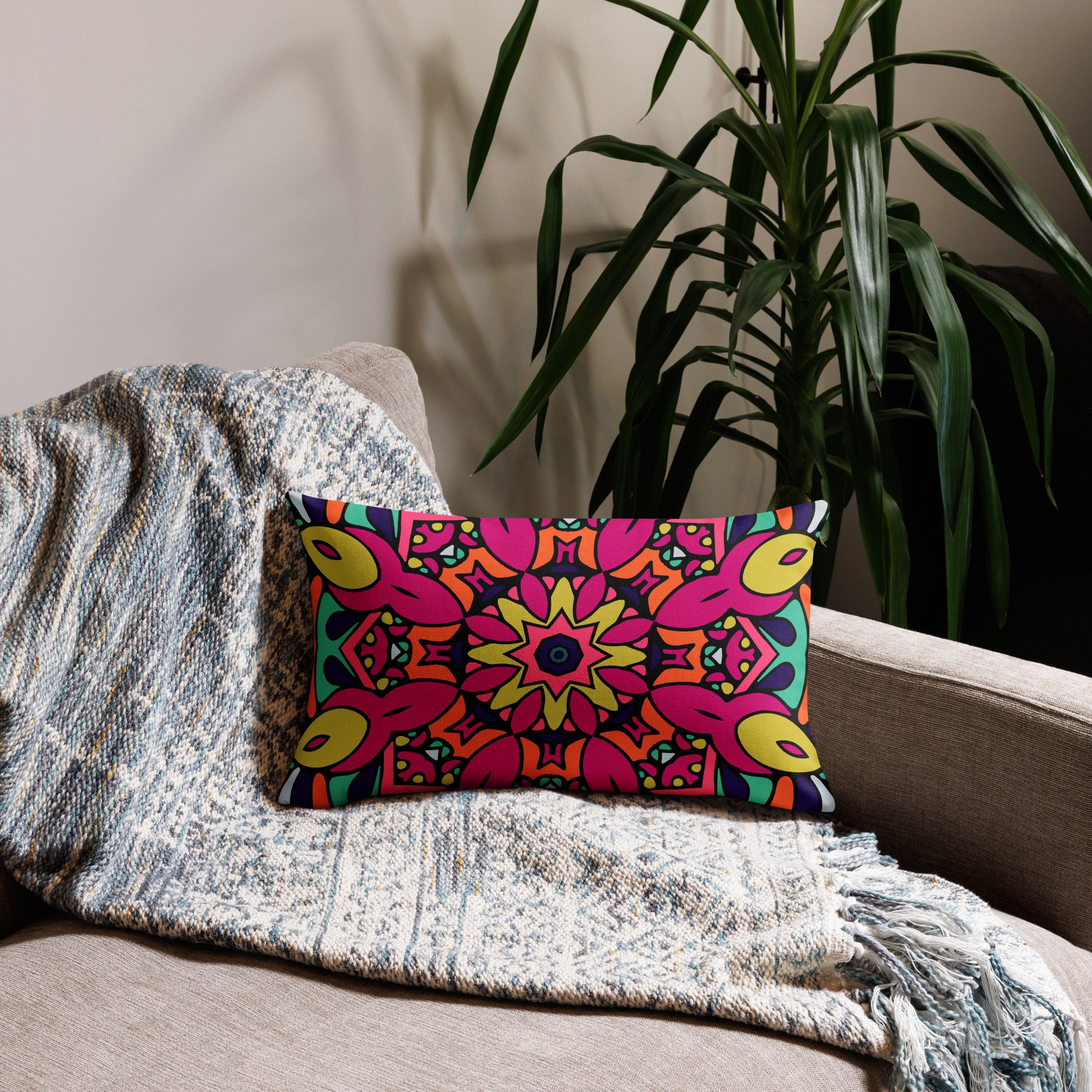 Premium Pillow Case- Boho festival mandala 04