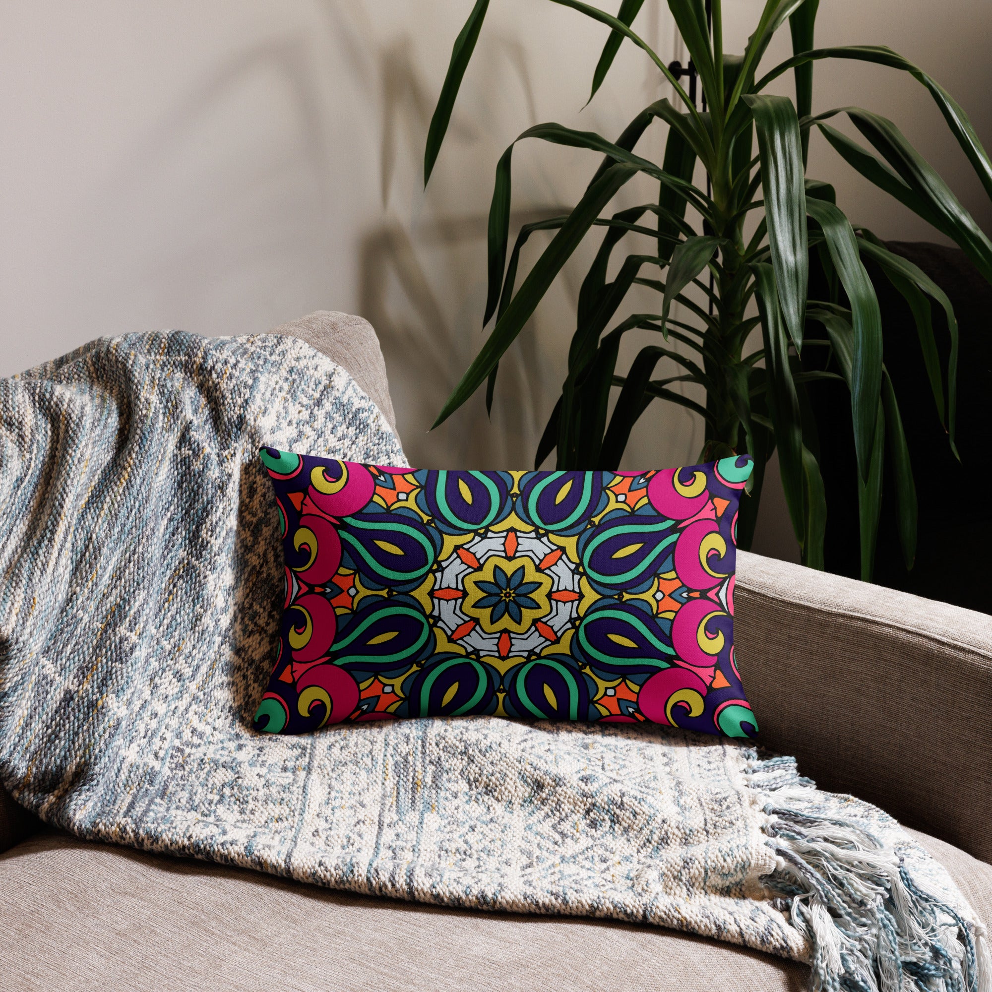 Premium Pillow Case- Boho festival mandala V