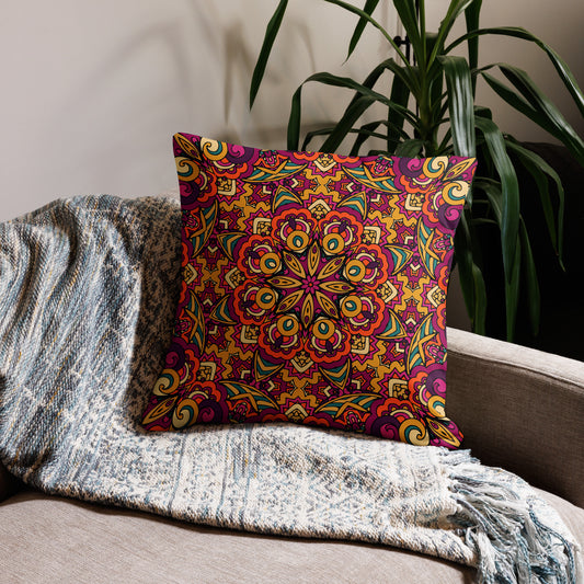 Premium Pillow Case- Boho festival mandala VIII