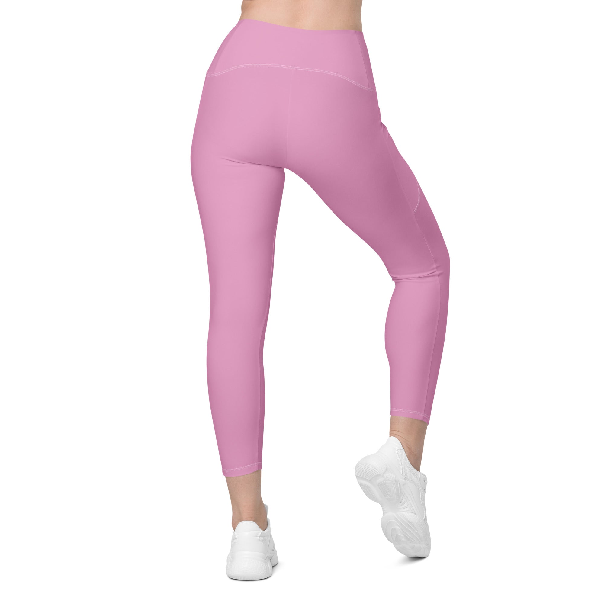 Crossover leggings with pockets- Pink