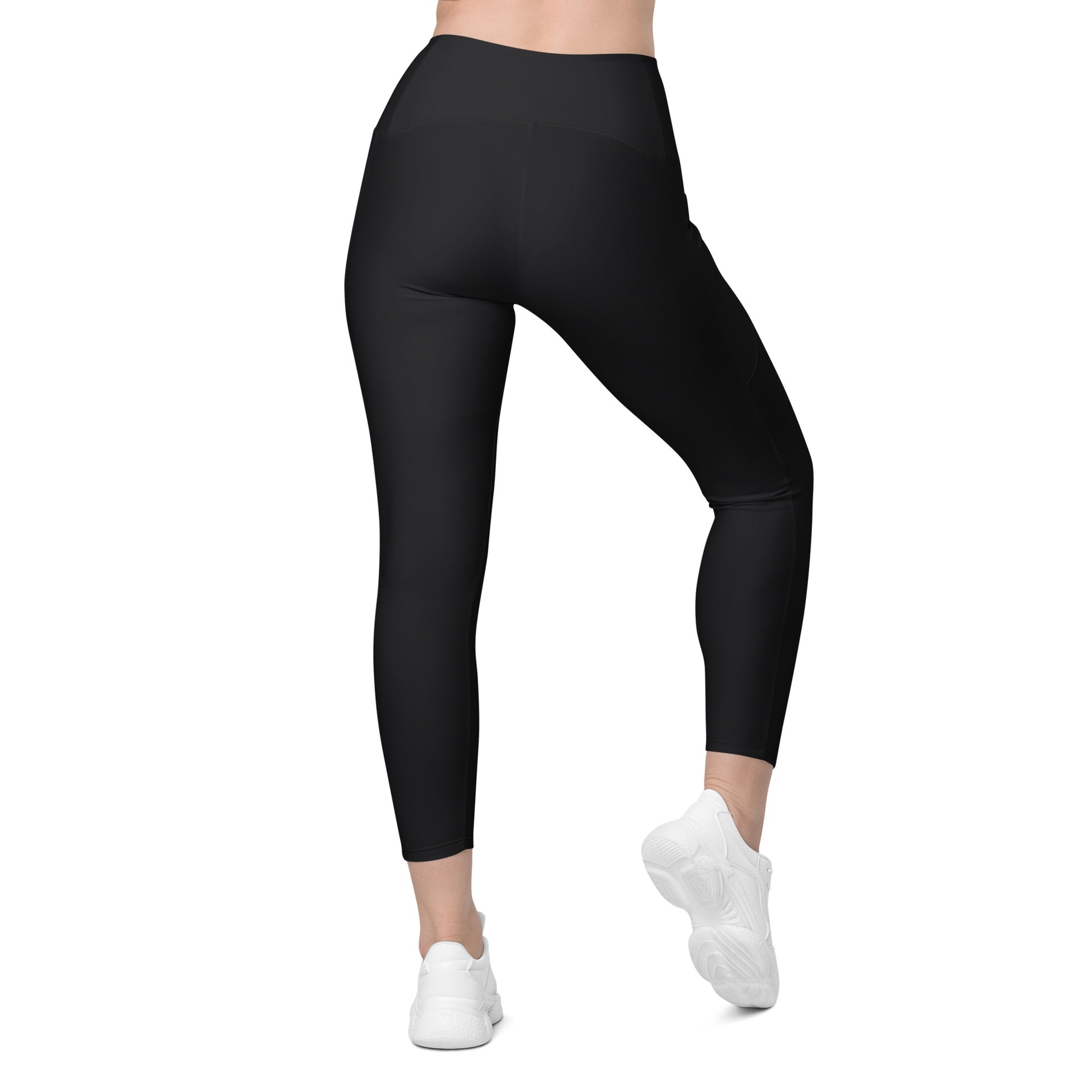 Crossover leggings with pockets- Black
