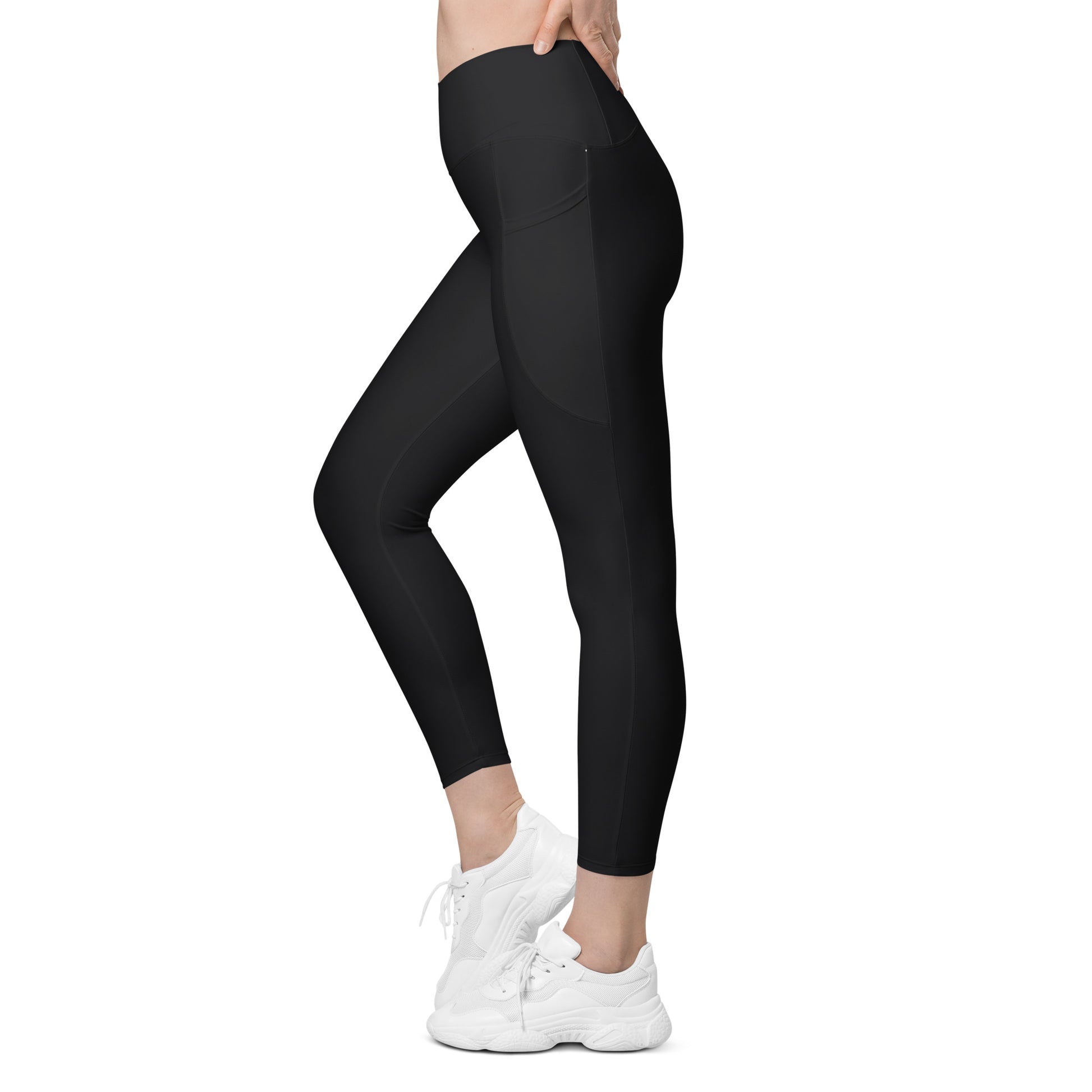Crossover leggings with pockets- Black