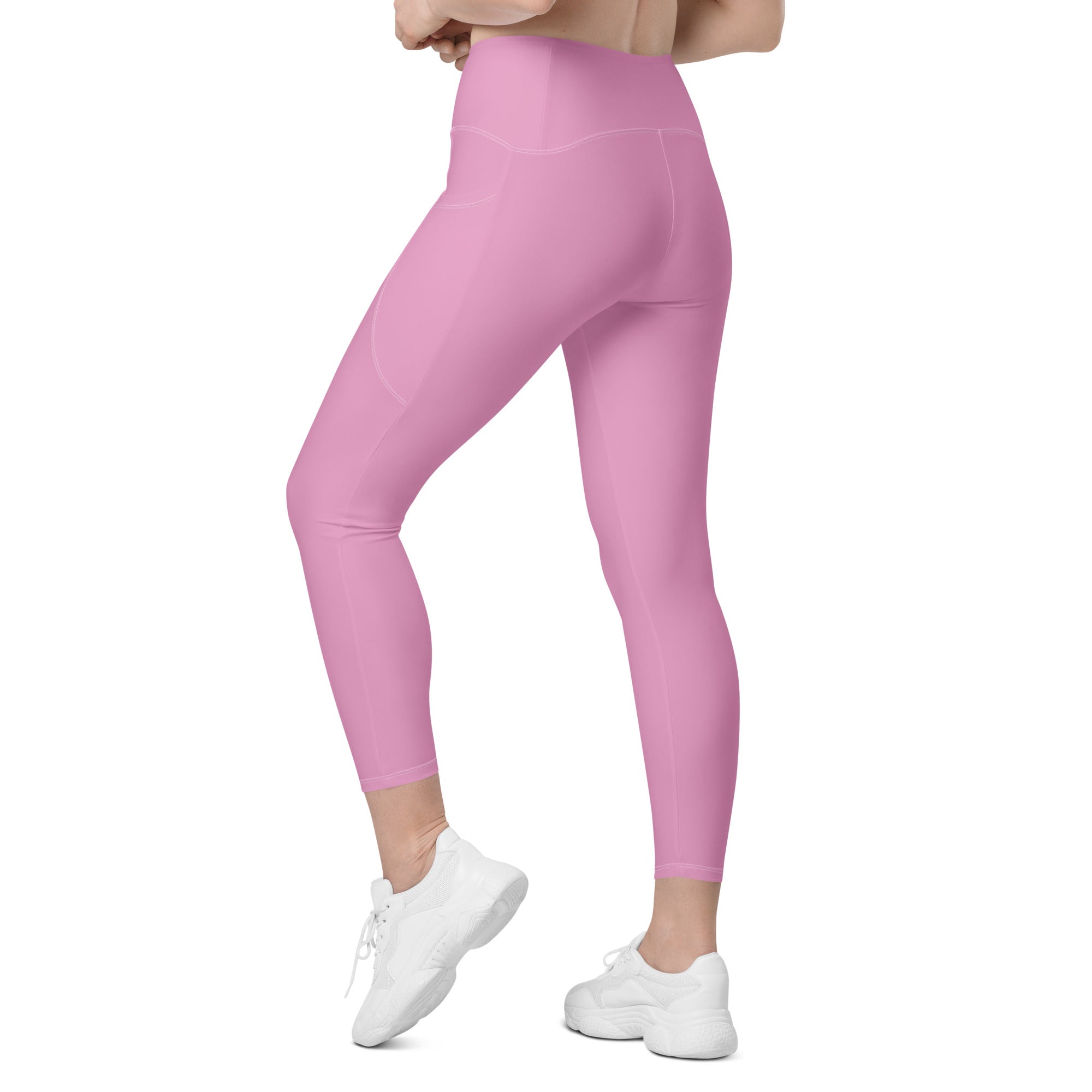 Crossover leggings with pockets- Pink