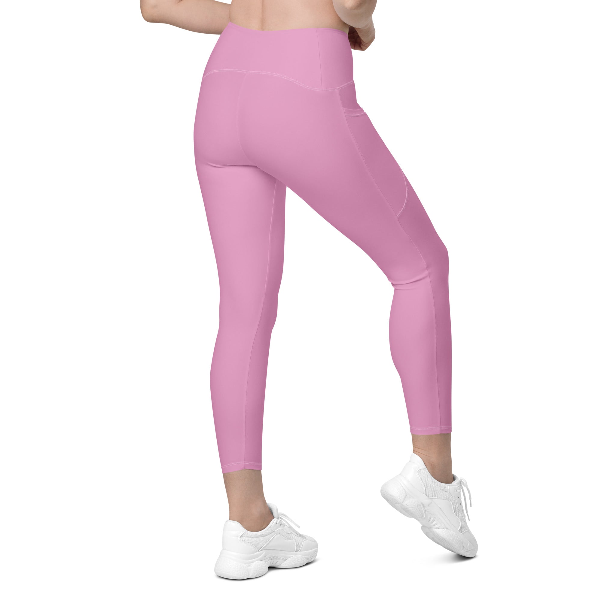 Crossover leggings with pockets- Pink