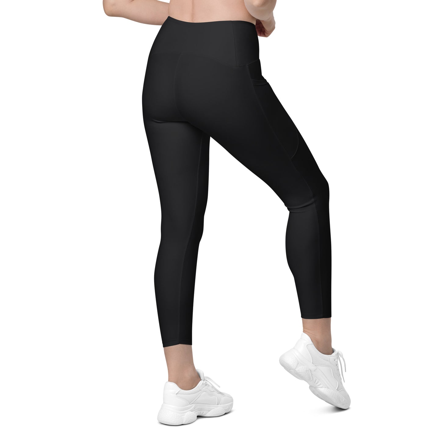 Crossover leggings with pockets- Black