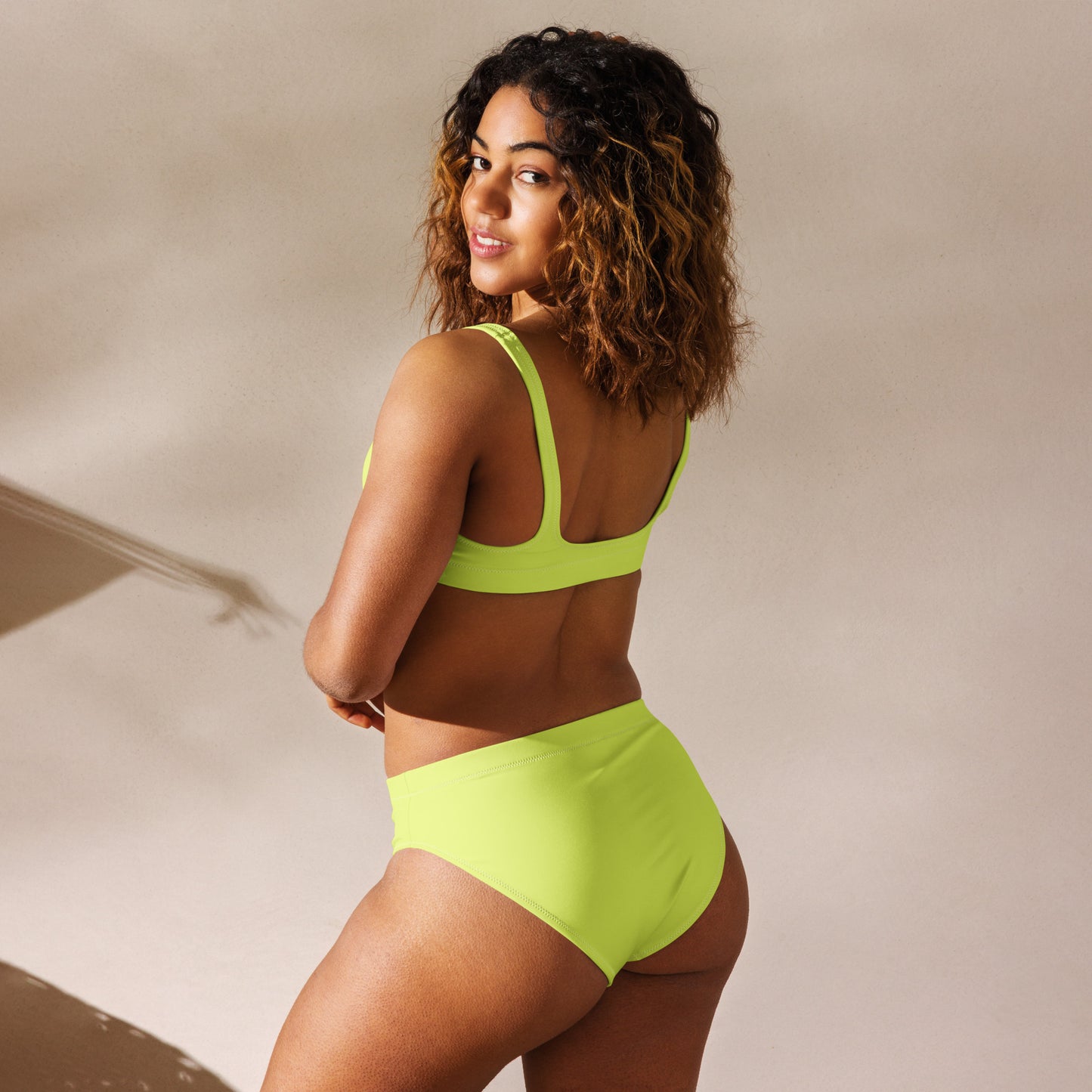 Recycled high-waisted bikini- Yellow