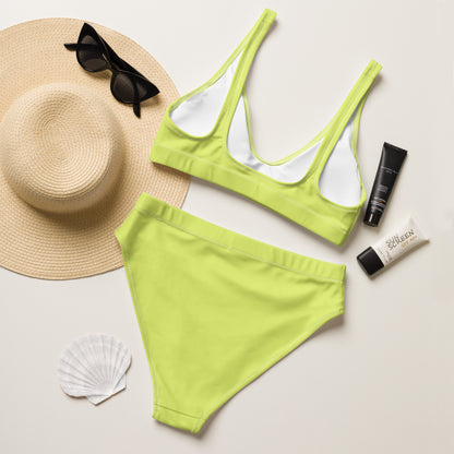 Recycled high-waisted bikini- Yellow